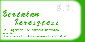 bertalan keresztesi business card